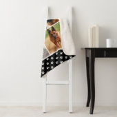 Zwarte dog Pet Lover foto Collage Pawprint Sherpa Deken (In situ)