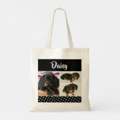 Zwarte dog Pet Lover foto Collage Pawprint Tote Bag (Achterkant)