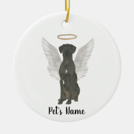 Zwarte Dog Sympathie Herdenking Keramisch Ornament