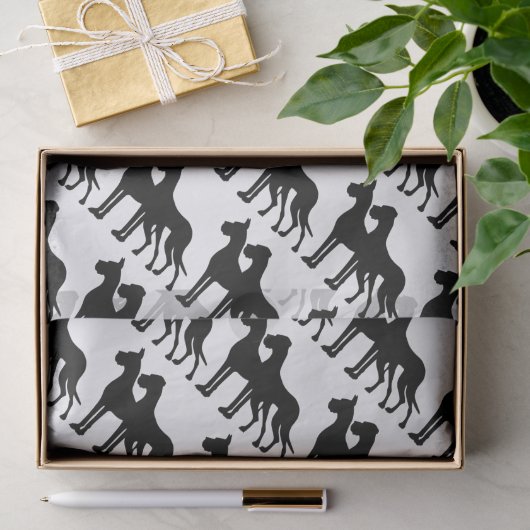 Zwarte Dogues de Bordeaux Tissuepapier (Geschenk)