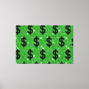 Zwarte dollarteken geld ondernemer Wall Street Canvas Afdruk
