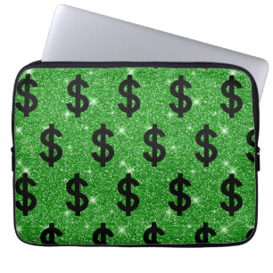 Zwarte dollarteken geld ondernemer Wall Street Laptop Sleeve