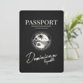 Zwarte Dominicaanse Republiek Paspoort Save The Date (Staand voorkant)