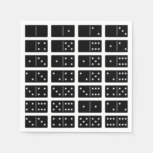 Zwarte Domino Papieren Servetten (Voorkant)