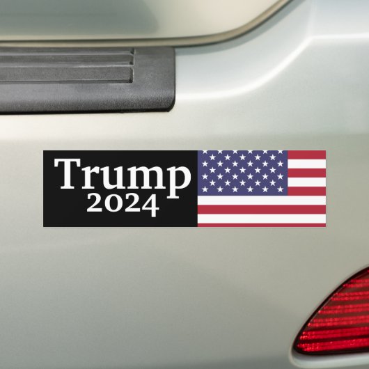 Zwarte Donald Trump 2024 Amerikaanse vlag Bumpersticker (Op auto)