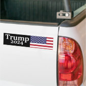 Zwarte Donald Trump 2024 Amerikaanse vlag Bumpersticker (Op Truck)
