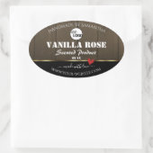 Zwarte donkerbruine houten korrels Logo Ovale Sticker (Tas)