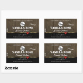 Zwarte donkerbruine houten korrels Logo Rechthoekige Sticker (Vel)