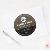 Zwarte donkerbruine houten korrels Logo Ronde Sticker (Envelop)