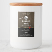 Zwarte donkerbruine houten korrels Logo Voedselcontainer Etiket (Voorkant)