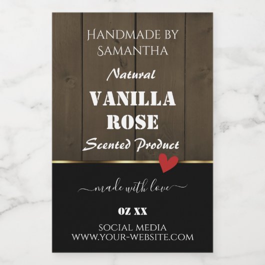 Zwarte, donkerbruine houten korrels Product Etiket (Enkel label)