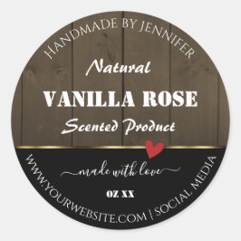 Zwarte, donkerbruine houten korrels Product Etiket