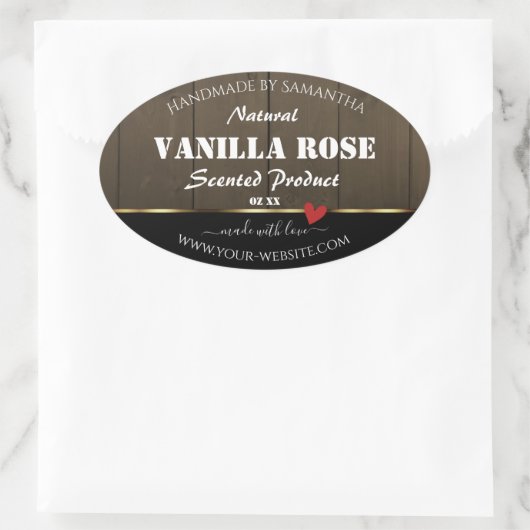 Zwarte, donkerbruine houten korrels Product Etiket (Tas)