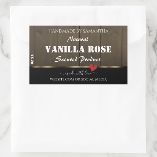 Zwarte, donkerbruine houten korrels Product Etiket (Tas)