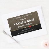 Zwarte, donkerbruine houten korrels Product Etiket (Envelop)