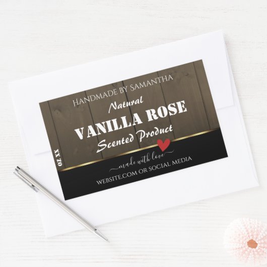 Zwarte, donkerbruine houten korrels Product Etiket (Envelop)