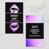 Zwarte Donkere Camouflage Holographic Barber Pole Visitekaartje (Voorkant / Achterkant)