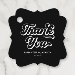 Zwarte Donkere en Sombere Bruiloft Bedankjes Labels