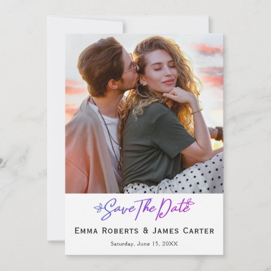 Zwarte Donkere Foto Bewaar de Datum Save The Date (Voorkant)