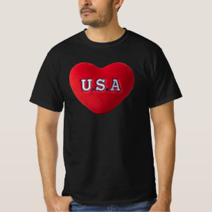 Zwarte donkere t-shirt USA LOGO