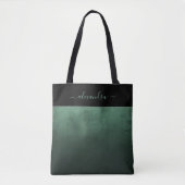 Zwarte Donkergroene ombre rustige elegant op maat Tote Bag (Voorkant)