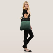 Zwarte Donkergroene ombre rustige elegant op maat Tote Bag (Op model)