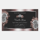 Zwarte donkerrode etiketten met zilveren Lijsten R (Voorkant)