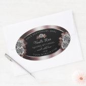 Zwarte donkerrode etiketten met zilveren Lijsten R (Envelop)