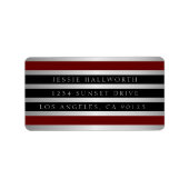 Zwarte, donkerrode strepen en zwarte zilver | Adre Etiket (Voorkant)