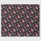 Zwarte Donut Collage Cadeaupapier (Vlak)