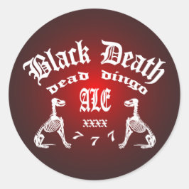 Zwarte Dood 777 - Dood Dingo Ale Ronde Sticker