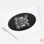 Zwarte Dood 777 - Kruis Ovale Sticker (Envelop)