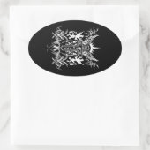 Zwarte Dood 777 - Kruis Ovale Sticker (Tas)