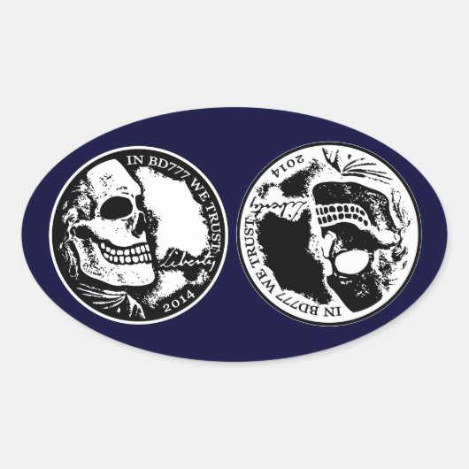 Zwarte Dood 777 - Vrijheid Ovale Sticker (Voorkant)