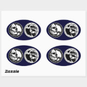 Zwarte Dood 777 - Vrijheid Ovale Sticker (Vel)
