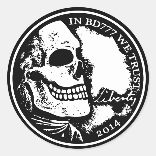 Zwarte Dood 777 - Vrijheid Ronde Sticker (Voorkant)