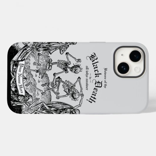 Zwarte Dood Case-Mate iPhone Case (Achterkant (horizontaal))