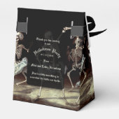 Zwarte Dood Dansende Skeletten Halloween Bedankdoosjes (Achterkant)