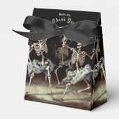 Zwarte Dood Dansende Skeletten Halloween Bedankdoosjes (Voorkant Zijde)