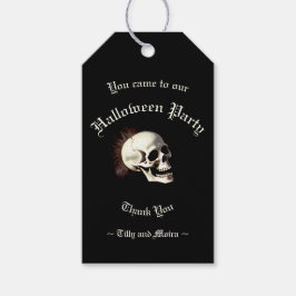 Zwarte Dood Dansende Skeletten Halloween Cadeaulabel