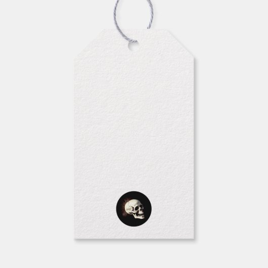 Zwarte Dood Dansende Skeletten Halloween Cadeaulabel (Achterkant)