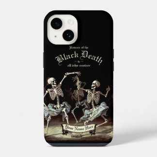 Zwarte Dood Dansende Skeletten Halloween iPhone 14 Hoesje