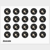 Zwarte Dood Dansende Skeletten Halloween Ronde Sticker (Vel)
