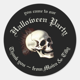 Zwarte Dood Dansende Skeletten Halloween Ronde Sticker