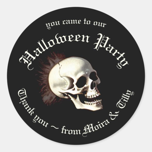 Zwarte Dood Dansende Skeletten Halloween Ronde Sticker (Voorkant)