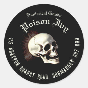 Zwarte Dood Dansende Skeletten Halloween Ronde Sticker