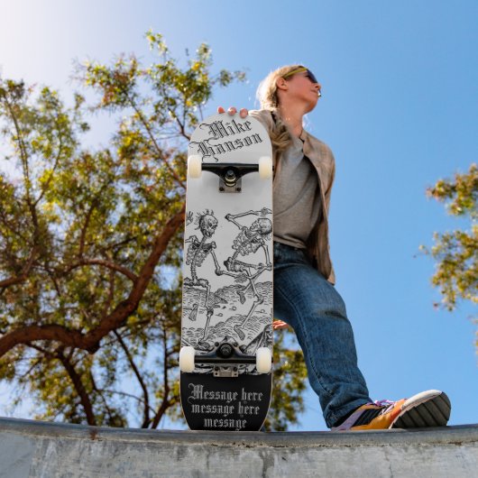 Zwarte Dood Gepersonaliseerd Medieval Skeletten Persoonlijk Skateboard (Buiten 1)