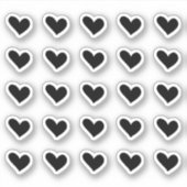 Zwarte Doodle Heart Stickers (Voorkant)