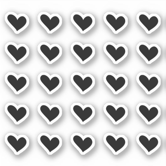 Zwarte Doodle Heart Stickers (Voorkant)