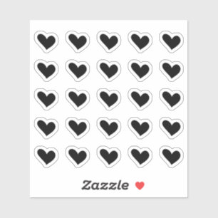 Zwarte Doodle Heart Stickers